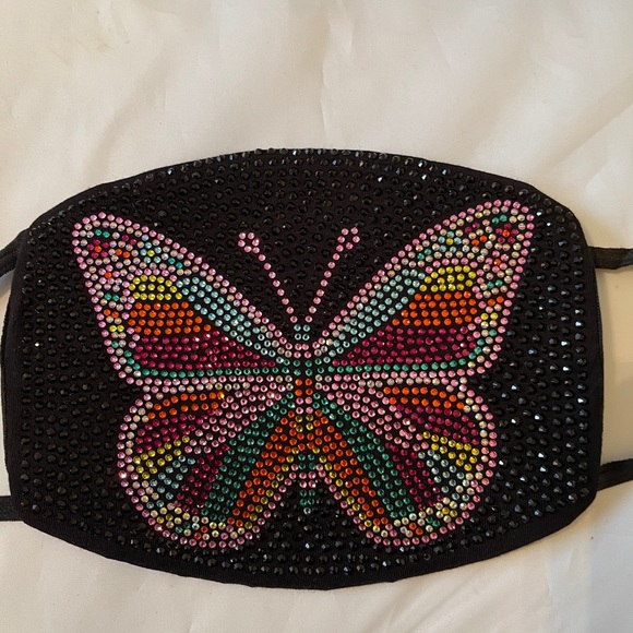 Butterfly Bling Rhinestone Face Mask with Filter - Picture 2 of 7